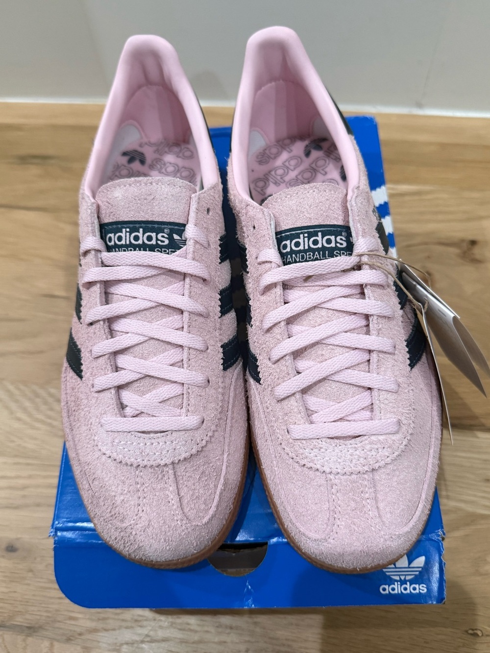 adidas Pink Suede Women's Sneakers with Black Stripes
